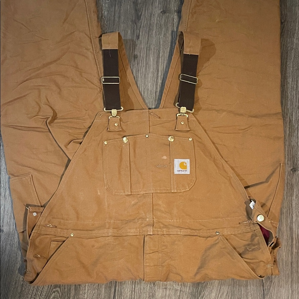 Carhartt Tan Bib Overalls